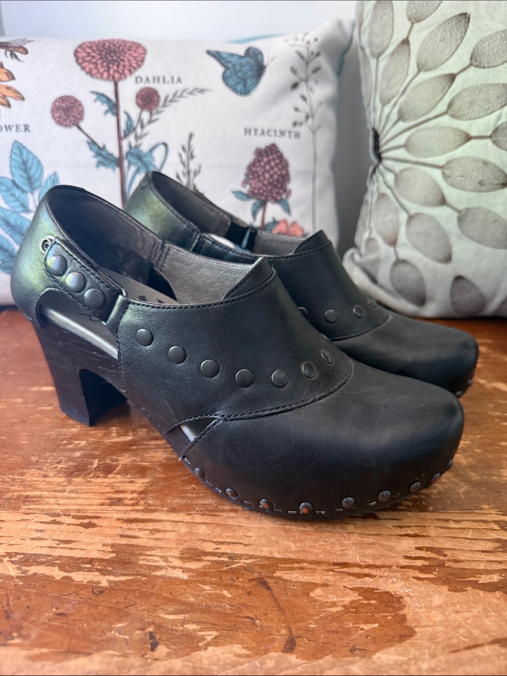 Dansko Ryder Studded Y2K Heel Womens 7.5-8 EU 38 Black Platform Chunky Clog